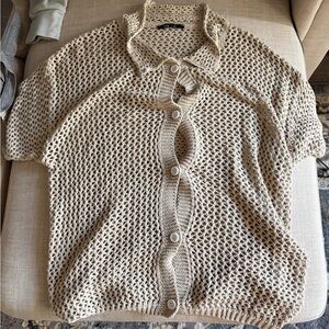 Women's Beige Knit Top/Cover Up, Size S
